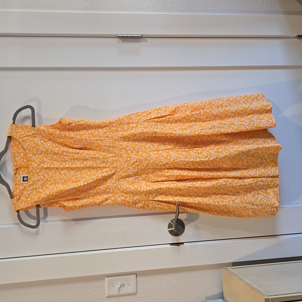ANNE KLEIN | Orange Floral Pleated bottom Dress | Size 0